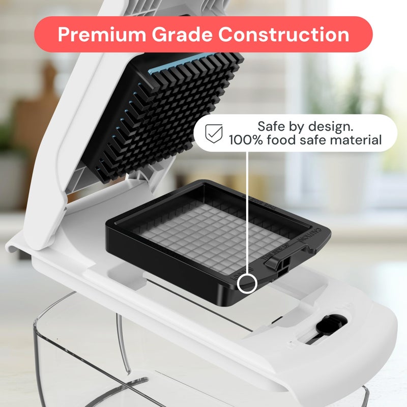 Fullstar All in One Vegetable Chopper and Mandoline Slicer - Food Chopper with Container and Julienne Slicer, Fruit Slicer, Veggie Cutter, Kitchen Gadgets & Gift for Mom (8 in 1, White) - Image 5