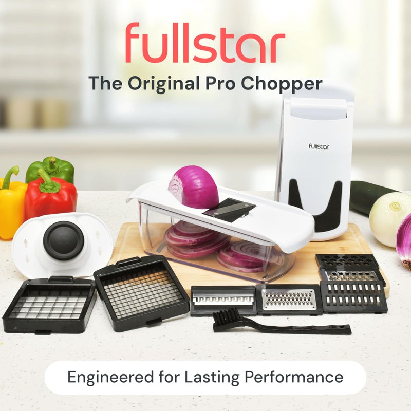 Fullstar All in One Vegetable Chopper and Mandoline Slicer - Food Chopper with Container and Julienne Slicer, Fruit Slicer, Veggie Cutter, Kitchen Gadgets & Gift for Mom (8 in 1, White) - Image 2