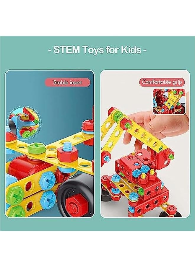 HOOKOR Kids Engineering Building STEM Toys,404 Pcs Educational Construction Engineering Building Blocks Kit for Ages 3 4 5 6 7 8 9 10 Year Old Boys and Girls,Best Gift for Kids Creative Games & Fun Activit  - Image 4