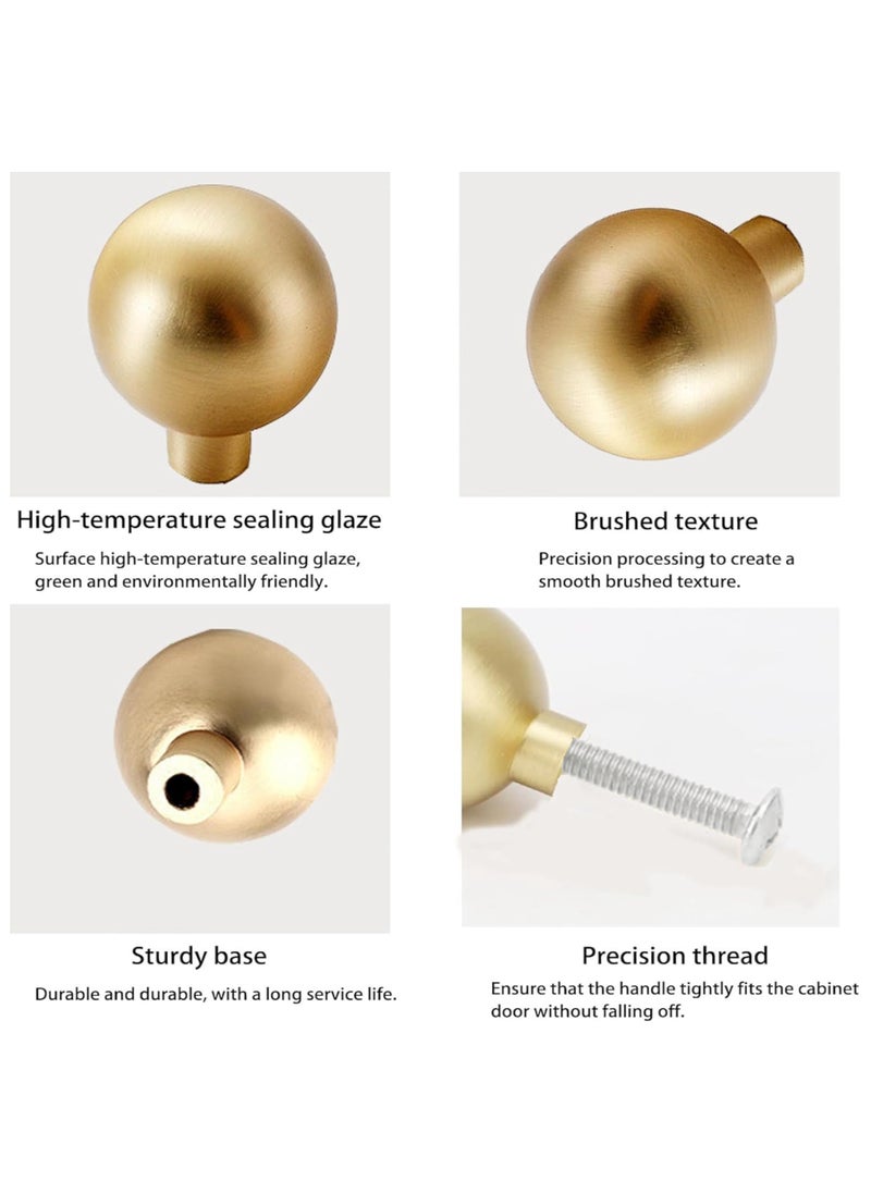 sokany - 6 PCS Cabinet Knobs, Gold Kitchen Cupboard Knobs Single Hole, Solid Zinc Cabinet Knobs with 6 Screws for Drawer, Wardrobe, Cabinets, Doors, Decoration (Gold) - Image 1