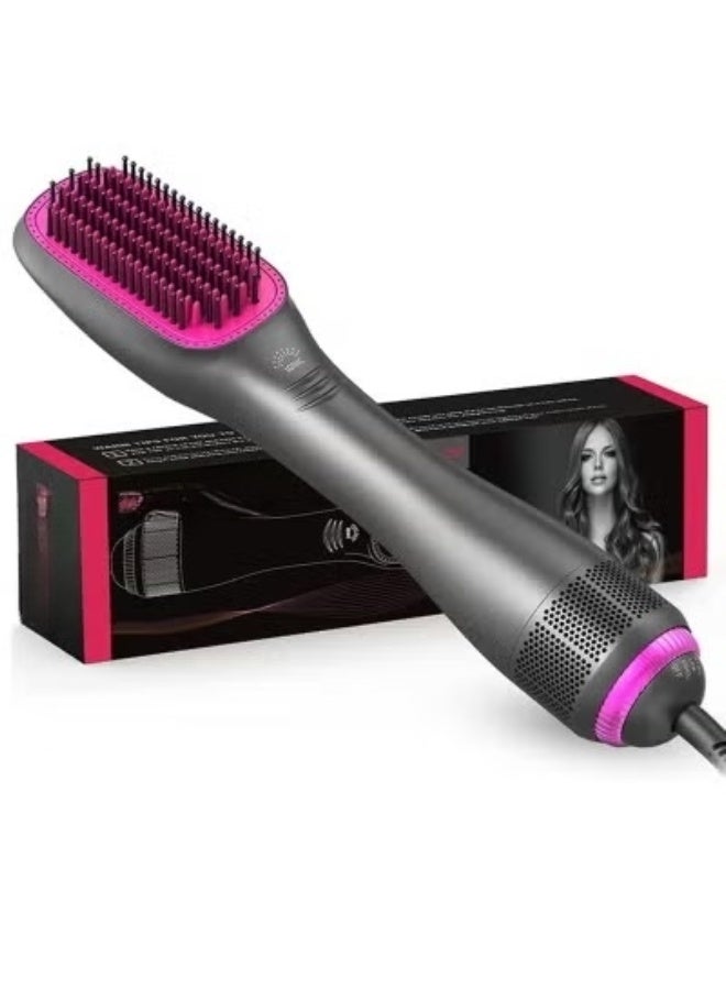 M.A&F's 3 in 1 Hair Dryer Brush & Straightener Brush, Professional 1200W Powerful Ceramic Tourmaline Ionic Hot Air Brush, 3 Heat/2 Speed Settings One-Step Hair Dryer and Styler grey - Image 1