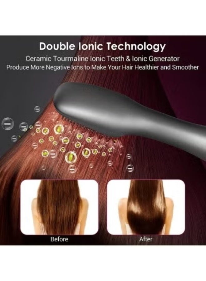M.A&F's 3 in 1 Hair Dryer Brush & Straightener Brush, Professional 1200W Powerful Ceramic Tourmaline Ionic Hot Air Brush, 3 Heat/2 Speed Settings One-Step Hair Dryer and Styler grey - Image 2