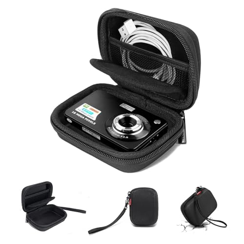 Cwatcun Carrying & Protective Case for Digital Camera, Small Camera Pouch for AbergBest 2.7" LCD Kodak Pixpro/Canon PowerShot ELPH 180/190 / DSCW830 Travel Cameras, Waterproof Shockproof Case - Black - Image 1