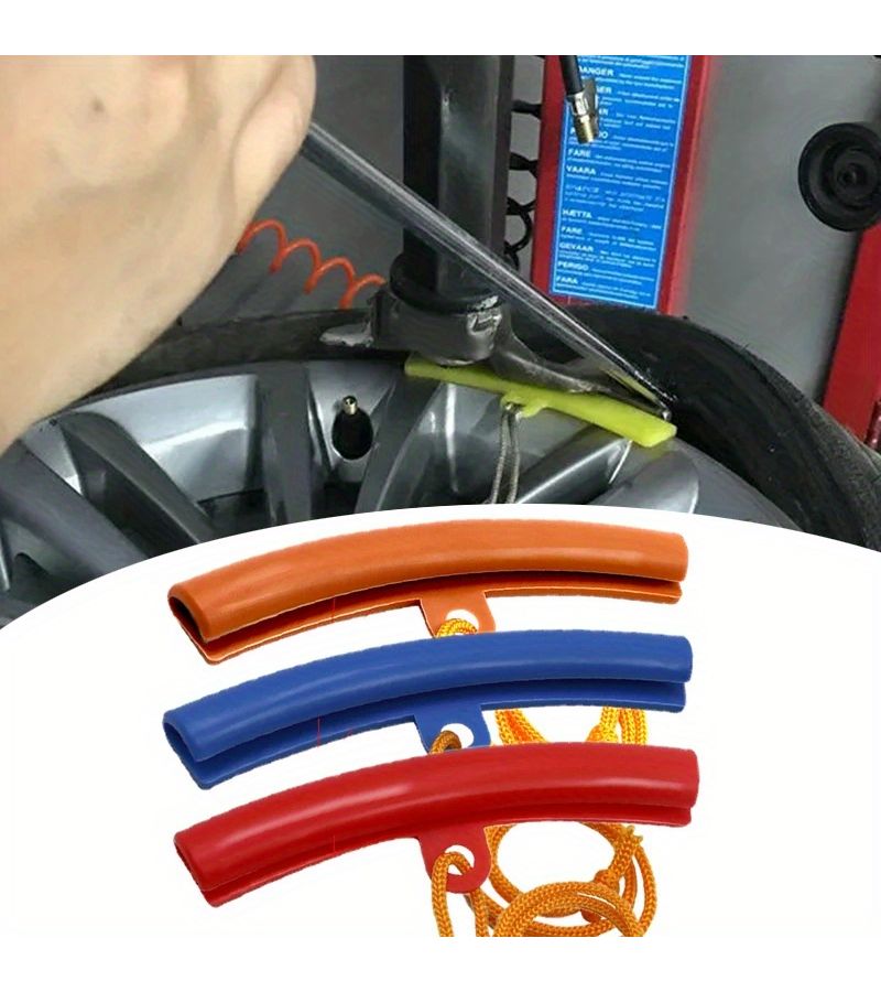 Blue 3pcs Car Motorcycle Wheel Rim Protector Tire Change Tool - Image 4