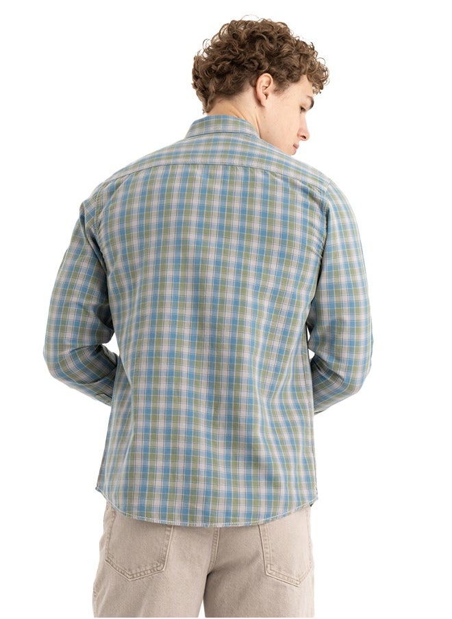 clever - Shirt Men's, Stylish, Oxford Cotton ,khaki, Multicolor - Image 1