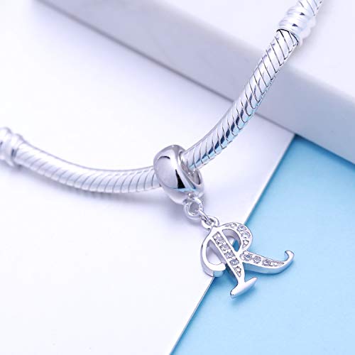 SOUKISS Letter R Charm Sterling Silver 925 Initial A-z Alphabet Beads Name Charm for Pandora Bracelet Charms - Image 2