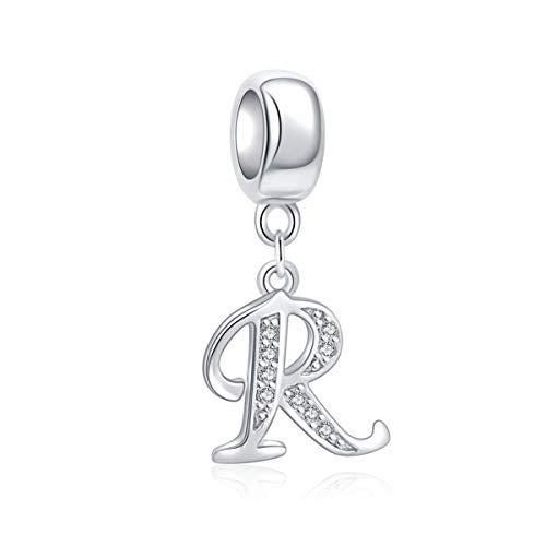 SOUKISS Letter R Charm Sterling Silver 925 Initial A-z Alphabet Beads Name Charm for Pandora Bracelet Charms - Image 1