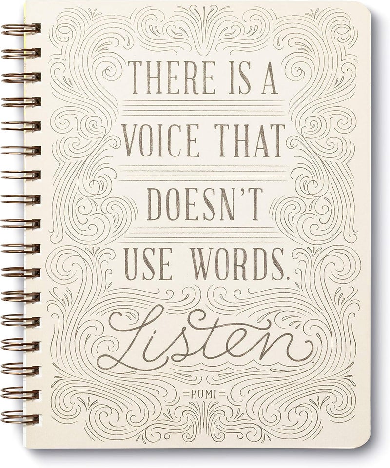 Compendium Spiral Notebook - There is a voice that doesn't use words. Listen. — A Designer Spiral Notebook with 192 Lined Pages, College Ruled, 7.0”W x 9.25”H - Image 1