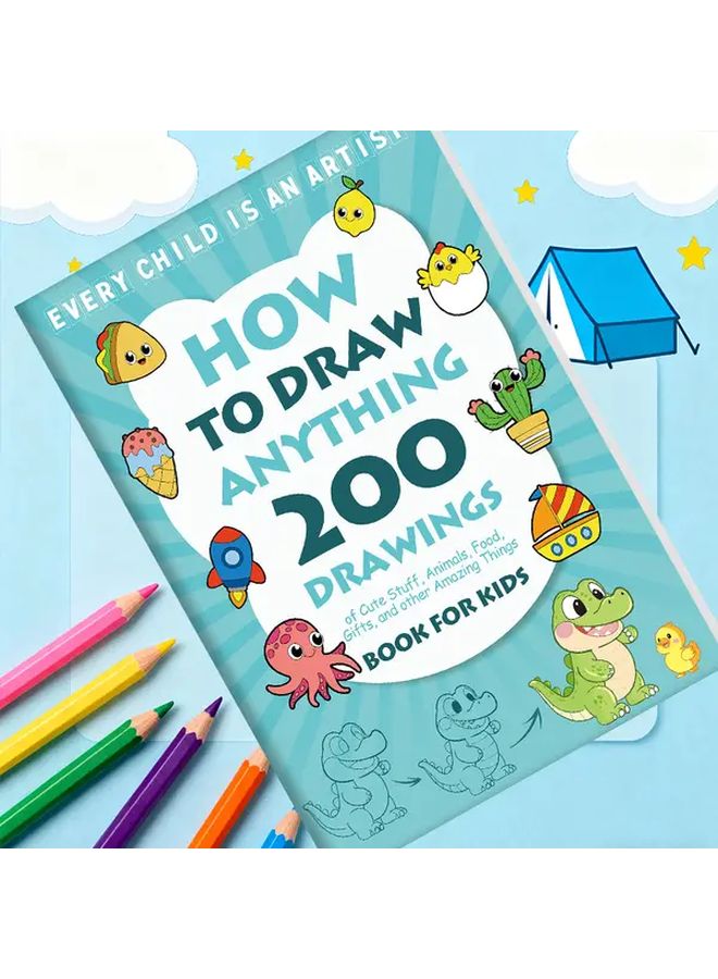 كتاب الرسم الأزرق: 200 رسمة توضيحية خطوة بخطوة دليل للفنانين الصغار - Image 3