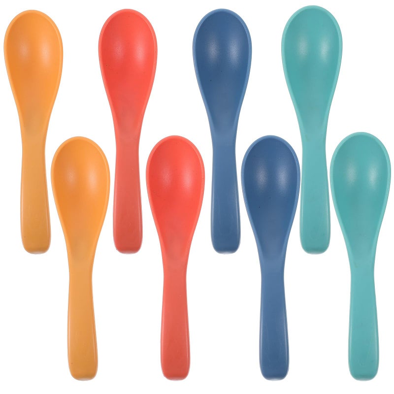 8 Pcs Wheat Straw Reusable Soup Spoons Portable Lightweight Food Grade Flatware - Image 2