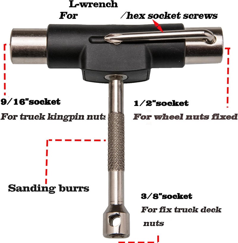 Vanpro skateboard tools skate tool all in oneUsed for installation and maintenance of various skateboards and roller skates，etc. (fold Portable) - Image 3