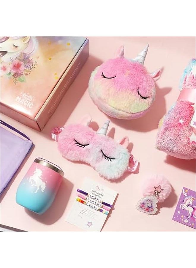 Beauenty - Unicorn Toys for Girls Age 6-10,Unicorn Gift Box Set for Girls,Gifts for Girls with Unicorn Blanket Bag Eye Mask and Bracelets,New Year Birthday Children's Day Gifts for Girls﻿ (colourful) - Image 1