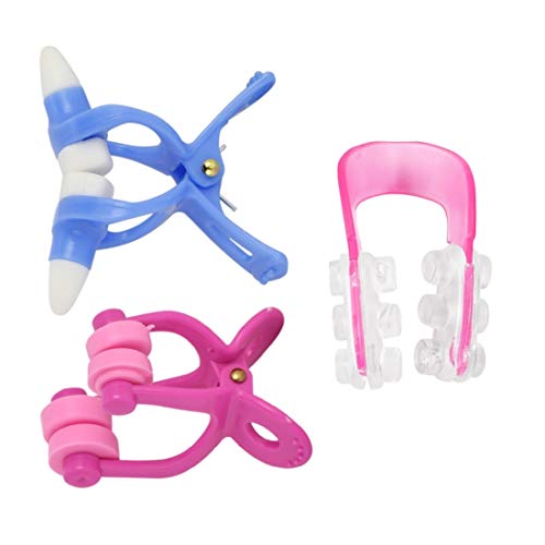Digital Shoppy 3Pcs Nose Up Clip Magic Nose Shaper Lifting Bridge Straightening Clip Nose Up Clip Nose Massage Tools Correction Set - Image 1