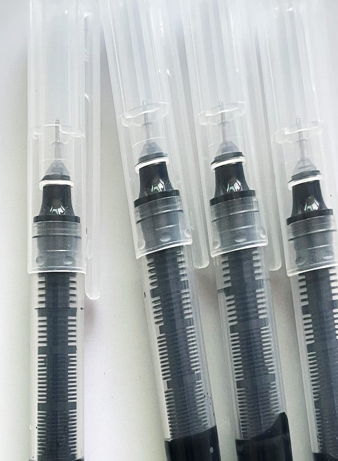 sencoo 5 pack Black Rolling Ball Pens Quick-Drying Ink 0.5 mm Extra Fine Point Pens Liquid Ink Pen Rollerball Pens - Image 4