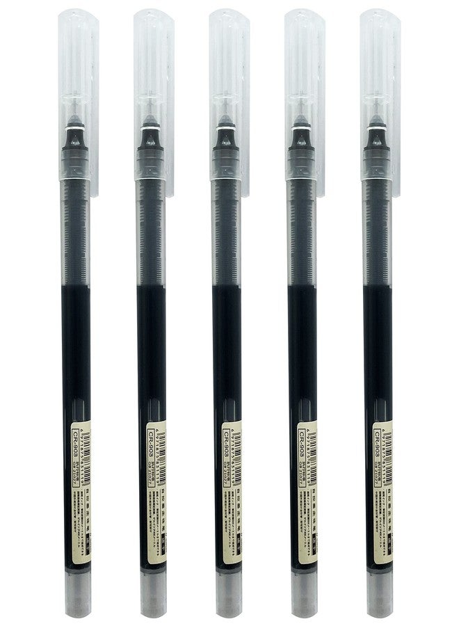 sencoo 5 pack Black Rolling Ball Pens Quick-Drying Ink 0.5 mm Extra Fine Point Pens Liquid Ink Pen Rollerball Pens - Image 1