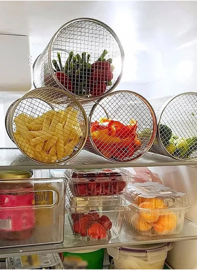 هايدو 1PCS BBQ سلة شواء من الفولاذ المقاوم للصدأ سلك شبكة اسطوانة شواء سلة شواء مستديرة منقولة حامل شواء خارجي  - Image 3