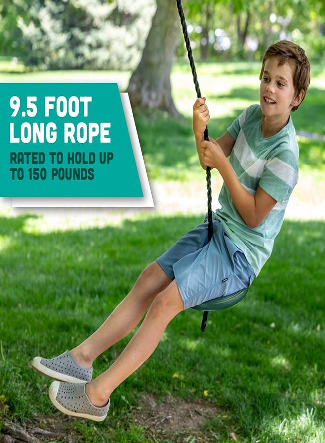 Squirrel Products Heavy Duty Plastic Tree Swing - Disc Rope Swing with Leg Protectors - Additions & Replacements - Outdoor Play Equipment - Green - Image 3