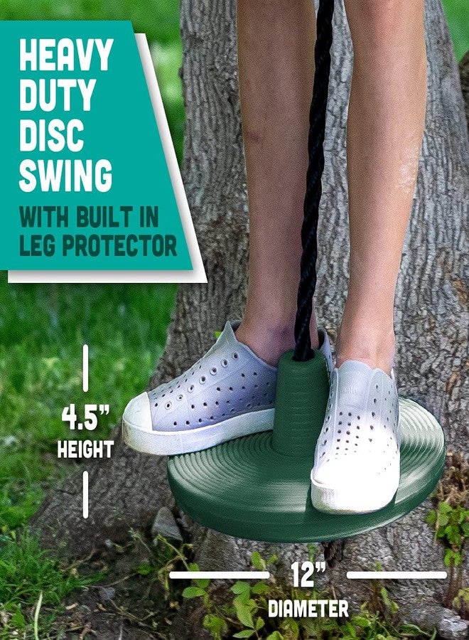 Squirrel Products Heavy Duty Plastic Tree Swing - Disc Rope Swing with Leg Protectors - Additions & Replacements - Outdoor Play Equipment - Green - Image 5