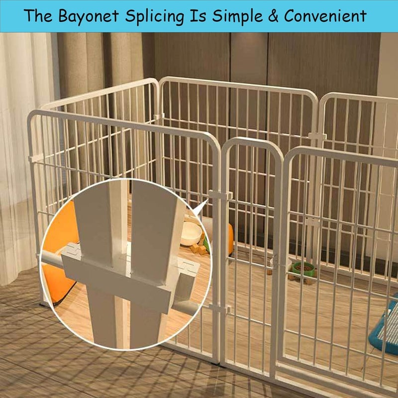 زيفيرسبتس سياج لعب للكلاب من فيون خارجي مكون من 6 ألواح ثقيل التحمل بطول 47 بوصة، سياج للجراء داخلي مقاوم للصدأ مع أبواب للعب للحيوانات الأليفة المتوسطة/الصغيرة، مناسب للتخييم في المركبات الترفيهية والفناء (أبيض) - Image 5