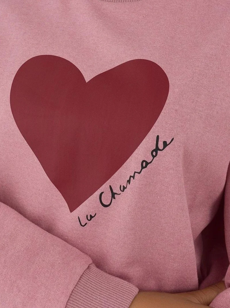 هيكاب بلوزة قطنية مطبوعة بياقة مستديرة