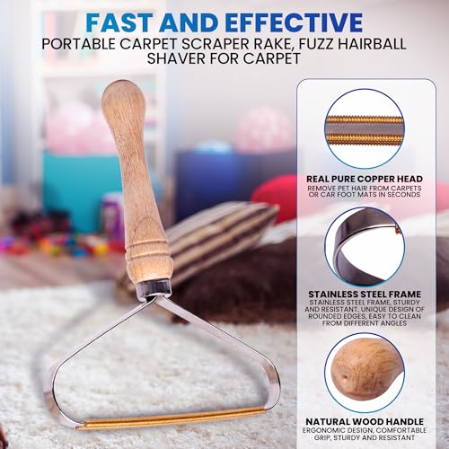 YOFOCOO 2-Pack Pet Hair Removal Tool - Lint Remover, Carpet Scraper & Shaver for Clothes and Carpets - Dog & Cat Hair Remover with Carpet Rake for Car,Rugs,Couch,Furniture - Fur Cleaner Tool - Image 5