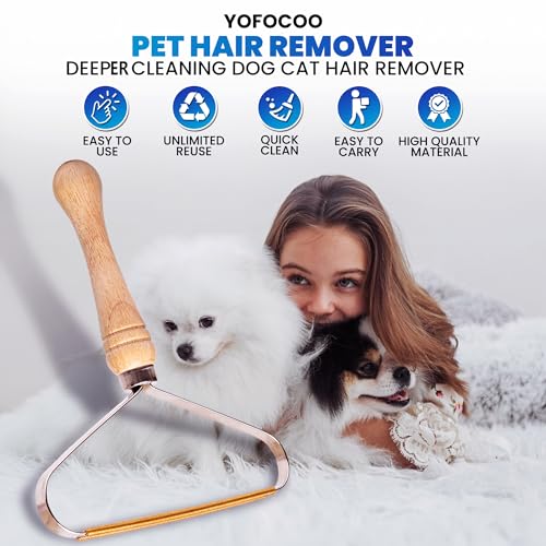 YOFOCOO 2-Pack Pet Hair Removal Tool - Lint Remover, Carpet Scraper & Shaver for Clothes and Carpets - Dog & Cat Hair Remover with Carpet Rake for Car,Rugs,Couch,Furniture - Fur Cleaner Tool - Image 2