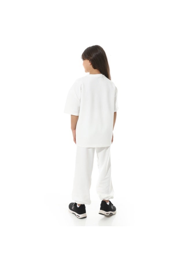 Red Circle Front Printed Pajama Set With Pant 1430u - Image 4