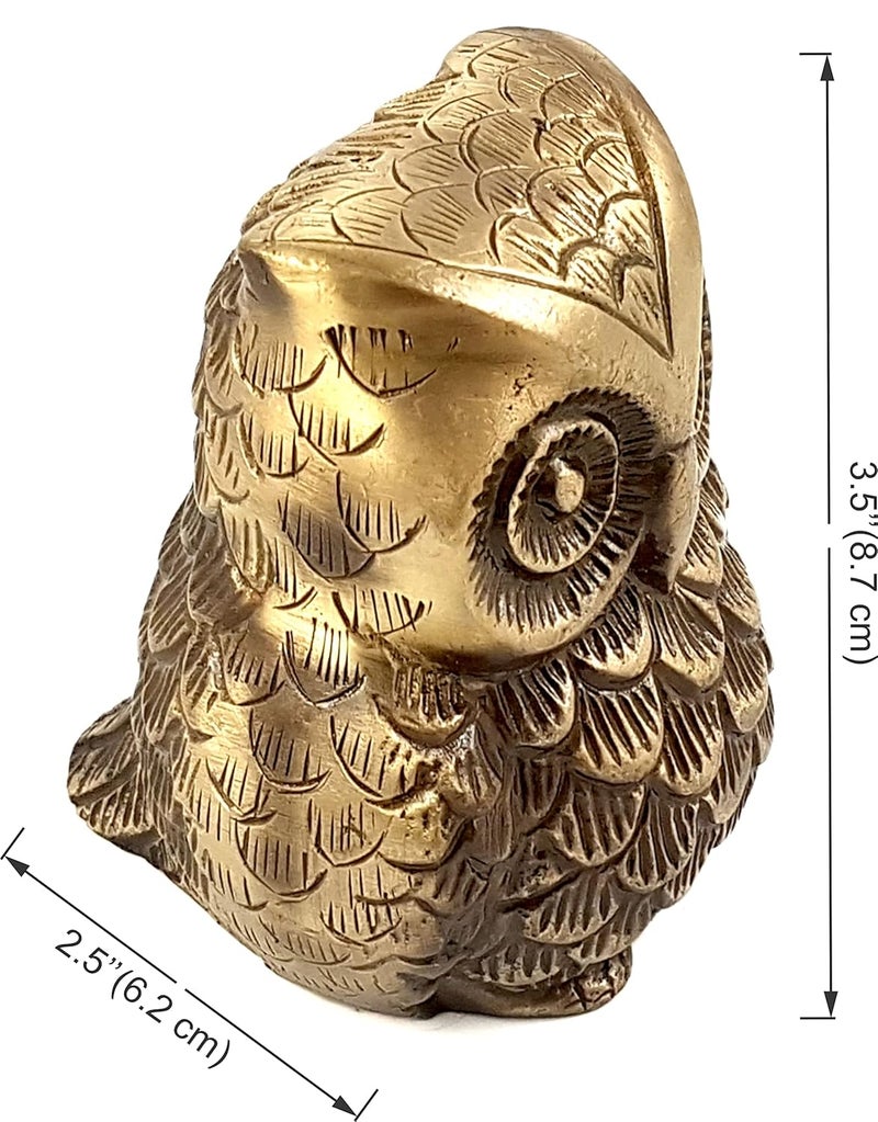 Two Moustaches Vintage Brass Owl Decor Showpiece 650 Grams Owl Showpiece for Home Dcor Showpieces for Home Decor Standard Pack of 1 - Image 5