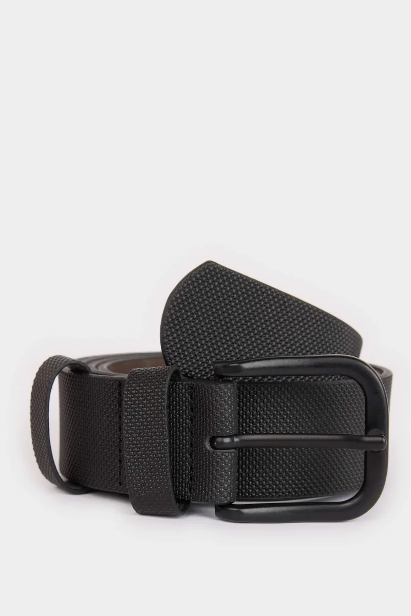 ديفاكتو Man Oval Buckle Faux Leather Denim Belt