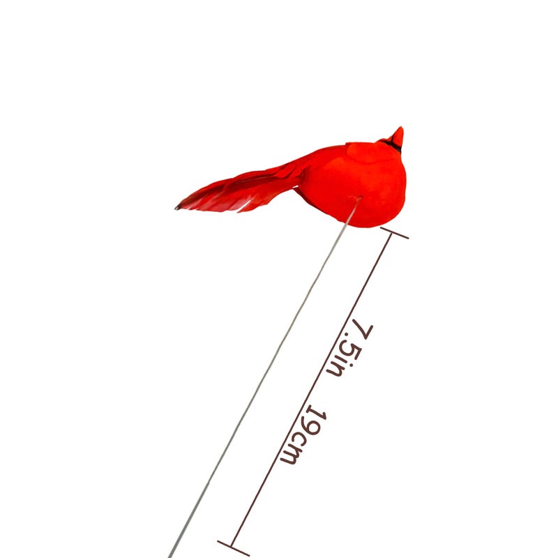 Berfutall مقطع Berfutall -Cardinal على زينة زخرفة شجرة عيد الميلاد - ريش أحمر من 24 قطعة لكل منها 2.8 "LON (D) - Image 4