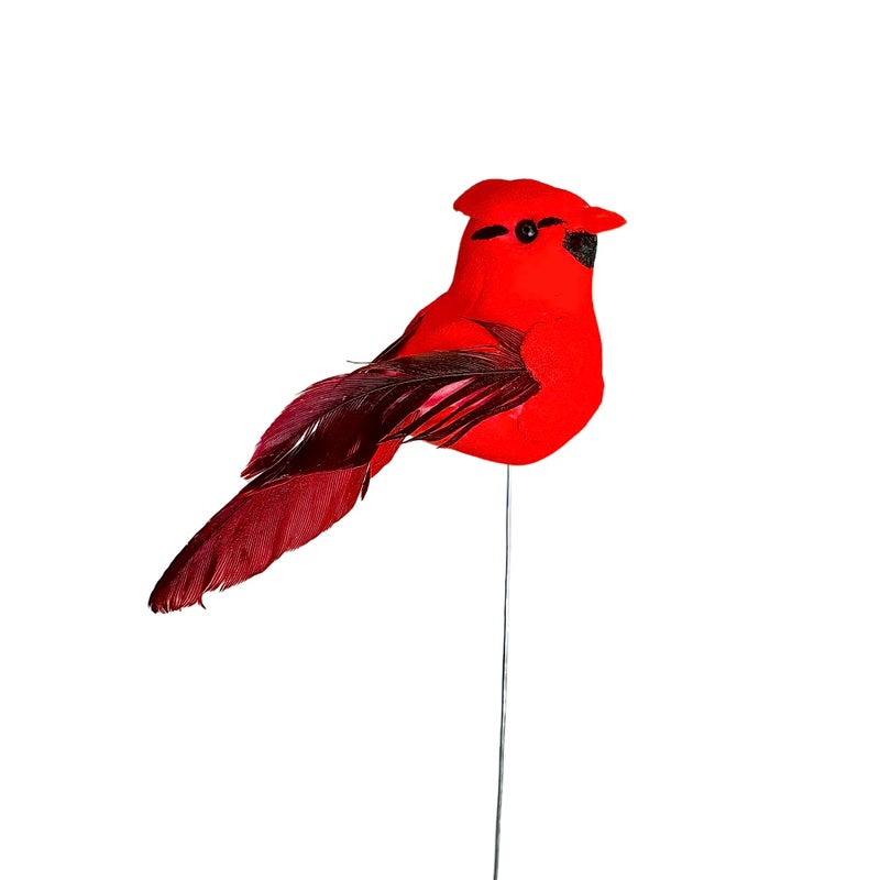 Berfutall مقطع Berfutall -Cardinal على زينة زخرفة شجرة عيد الميلاد - ريش أحمر من 24 قطعة لكل منها 2.8 "LON (D) - Image 2