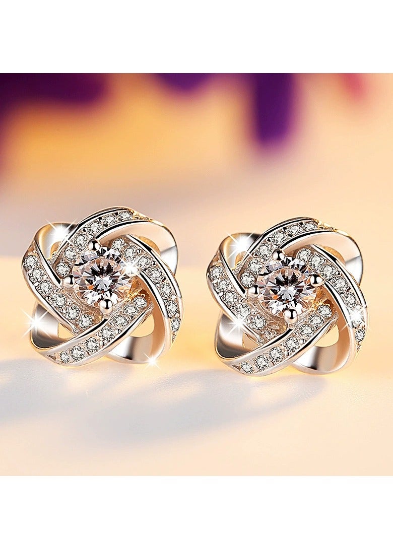 Elegant Amethyst Stud Earrings for Women, Platinum-Plated 925 Sterling Silver, Hypoallergenic, 10mm, Sparkling Purple Gemstone  - Image 1