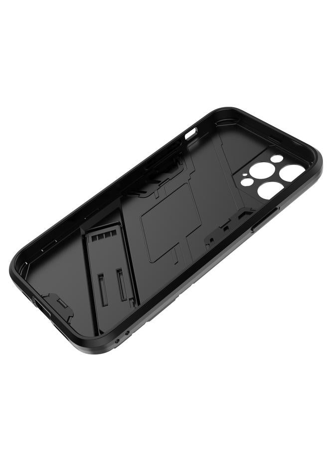 Zaboon Case For iPhone 12 Pro Punk Armor 2 in 1 PC + TPU Shockproof Case with Invisible Holder - Image 4
