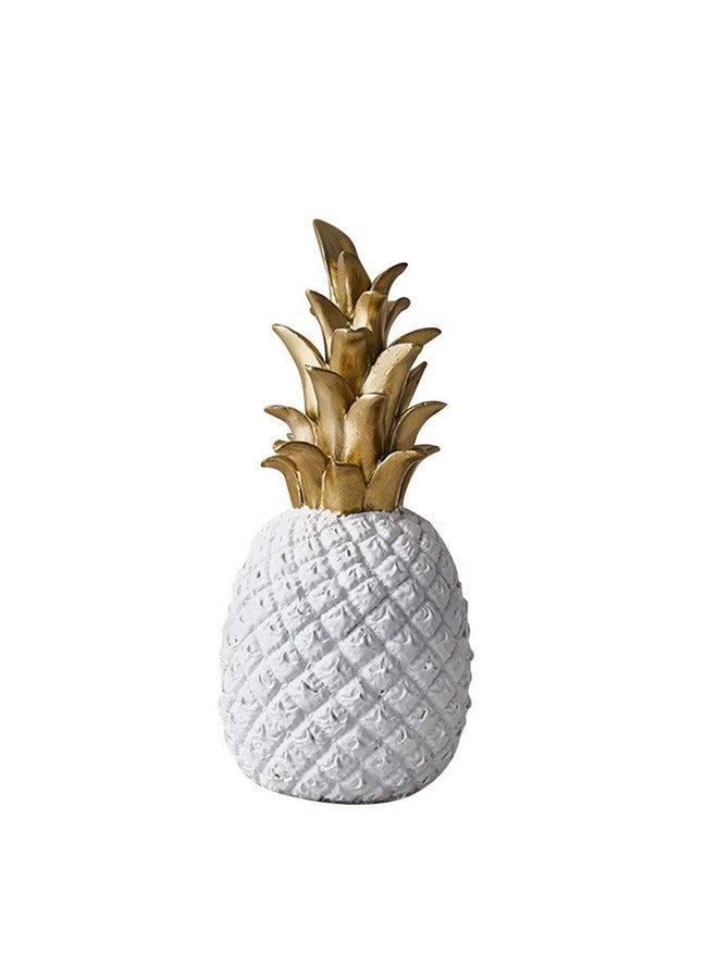 Cabilock Desk Resin Pineapple Decor Pineapple Decor Resin Pineapple Statue Figurine Fake Pineapple Tabletop Office Fruit Figurines Decoration Pineapple Sculpture (White,Small) - Image 1