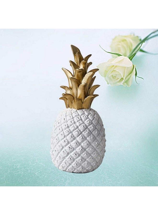 Cabilock Desk Resin Pineapple Decor Pineapple Decor Resin Pineapple Statue Figurine Fake Pineapple Tabletop Office Fruit Figurines Decoration Pineapple Sculpture (White,Small) - Image 2