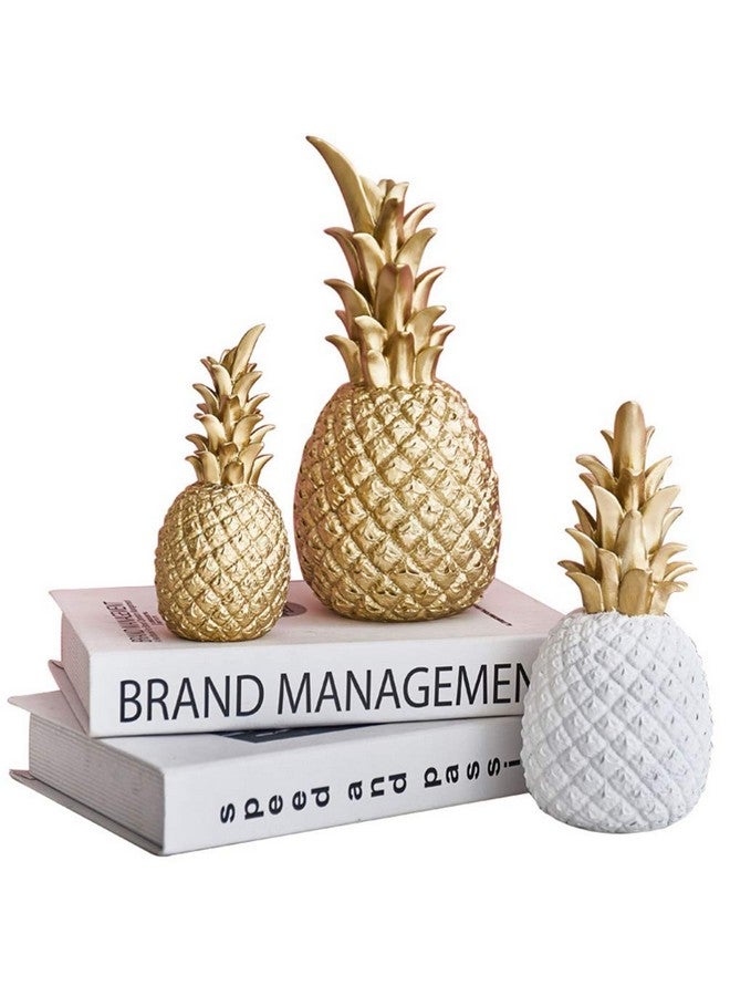 Cabilock Desk Resin Pineapple Decor Pineapple Decor Resin Pineapple Statue Figurine Fake Pineapple Tabletop Office Fruit Figurines Decoration Pineapple Sculpture (White,Small) - Image 5