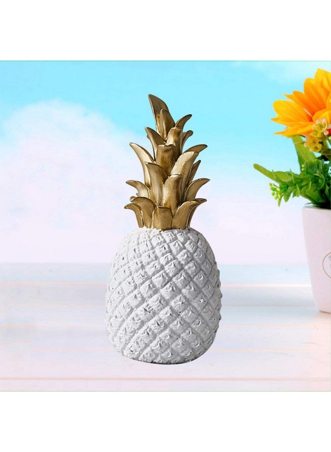 Cabilock Desk Resin Pineapple Decor Pineapple Decor Resin Pineapple Statue Figurine Fake Pineapple Tabletop Office Fruit Figurines Decoration Pineapple Sculpture (White,Small) - Image 3