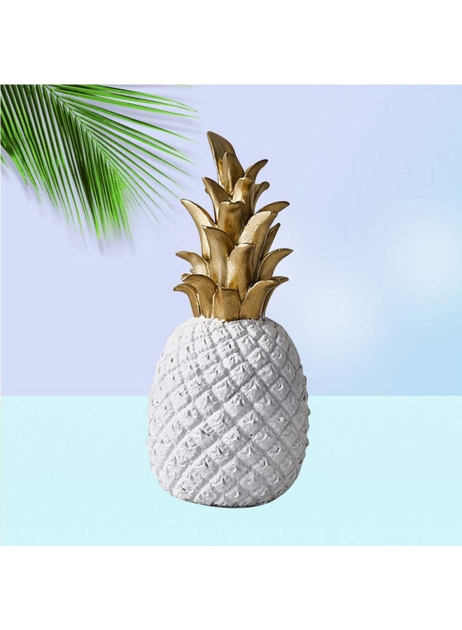 Cabilock Desk Resin Pineapple Decor Pineapple Decor Resin Pineapple Statue Figurine Fake Pineapple Tabletop Office Fruit Figurines Decoration Pineapple Sculpture (White,Small) - Image 4