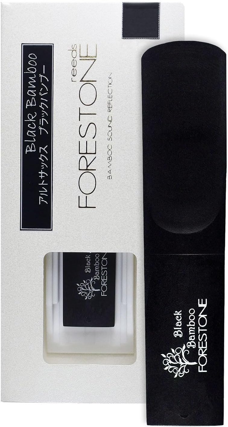 FORESTONE Bamboo Synthetic Clarinet Reed with Carbon & Bamboo Fiber Blend- French Filed Cut with Dark, Classical Sound Profile – Long-Lasting - Made in Japan -Black Medium Soft (MS) - Image 1