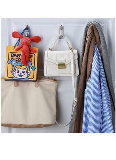 SYOSI 4 Pack Self Adhesive Hooks Brushed Stainless Steel Adhesive Door Hooks Heavy Duty Wall Hooks for Hanging Towels Robes Coats Keys Calendars Bathroom Home Kitchen  - Image 3