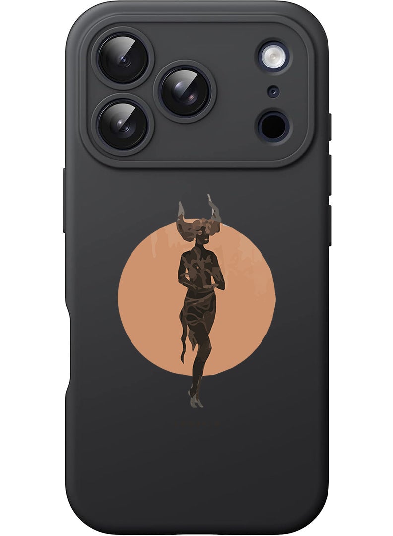 Theodor Protective Slim Fit Case Liquid Silicone Cover with Full Body Protection Anti-Scratch Shockproof Case For Apple iPhone 17 Pro Max (Black) Scorpio - Image 1