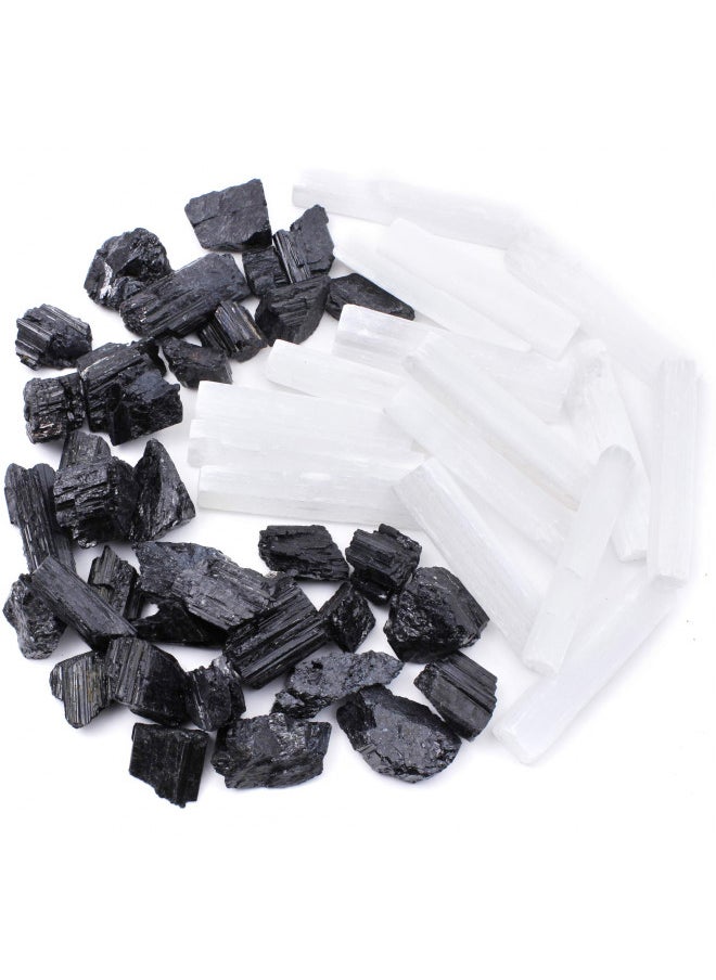 DANCING BEAR Black Tourmaline & Selenite Combo Pack (1 LB Each) Bulk Rough Raw Natural Stones for Good Vibes, Healing Crystals, Info Cards, Cleansing Energy, Made in USA - pzsku/Z82B9B6858C633C29BC1CZ/45/_/1728156730/7cee94d5-b056-404c-a252-3e5098e5881c