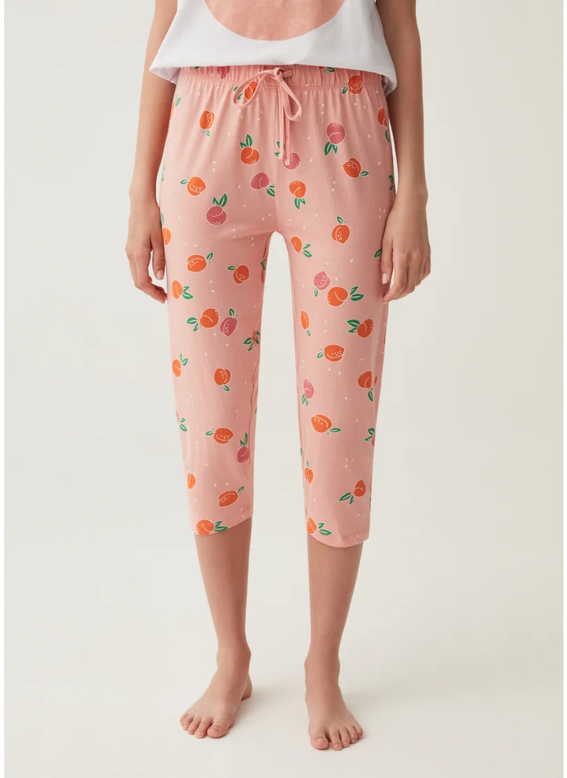 او في اس Ovs Cotton Pyjamas With Peaches Print