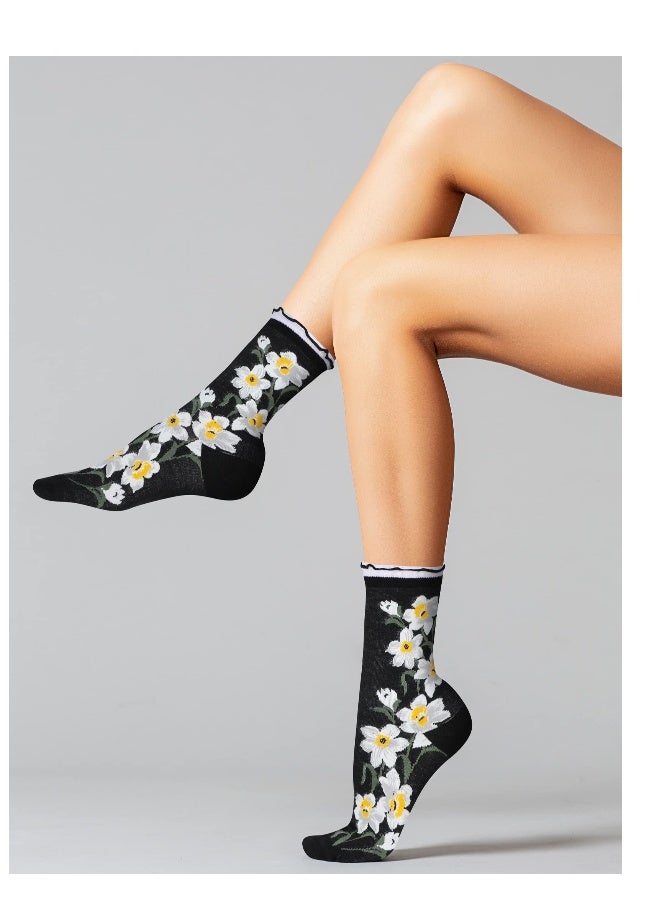 Womens Novelty Funny Crew Socks Girls Cute Animal Colorful Patterned Socks Silly Funky Casual Cotton Floral Sock Gift - Image 5