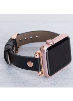 Vagave Apple Watch Compatible Women's Leather Band Slim 38 40 41 mm Black  - Image 2