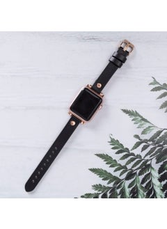 Vagave Apple Watch Compatible Women's Leather Band Slim 38 40 41 mm Black  - Image 3