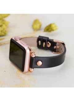 Vagave Apple Watch Compatible Women's Leather Band Slim 38 40 41 mm Black  - Image 4
