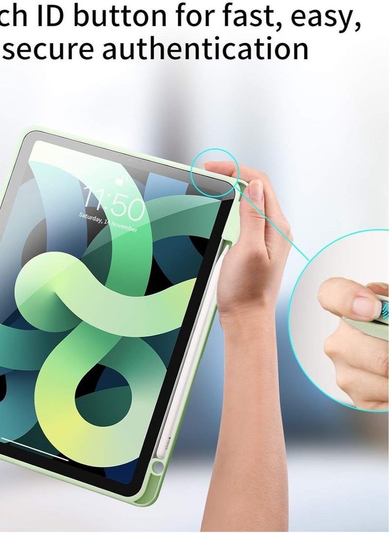 iPad 9th/8th/7th Generation case (2021/2020/2019) iPad 10.2-Inch Case with Pencil Holder [Sleep/Wake] Slim Soft TPU Back Smart Magnetic Stand Protective Cover Cases (Green)