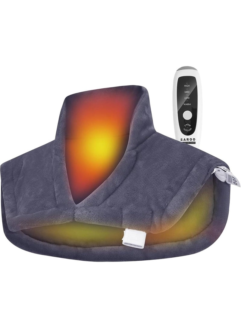Electric Neck and Shoulder Heating Pad with 9 Heat Settings, Wearable Heated Wrap with 2 Hour Auto Off Timer, Adjustable Warmth for Home and Office Use - Image 1