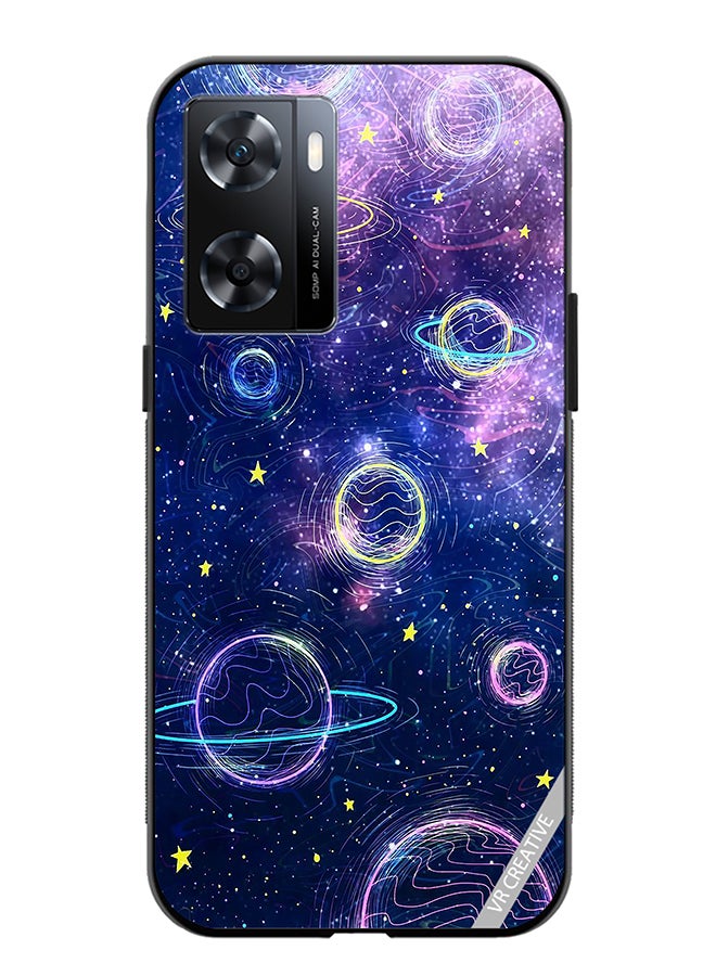 VR CREATIVE Protective Case Cover For Oppo A57/A77s Galaxy Design Multicolour - Image 1